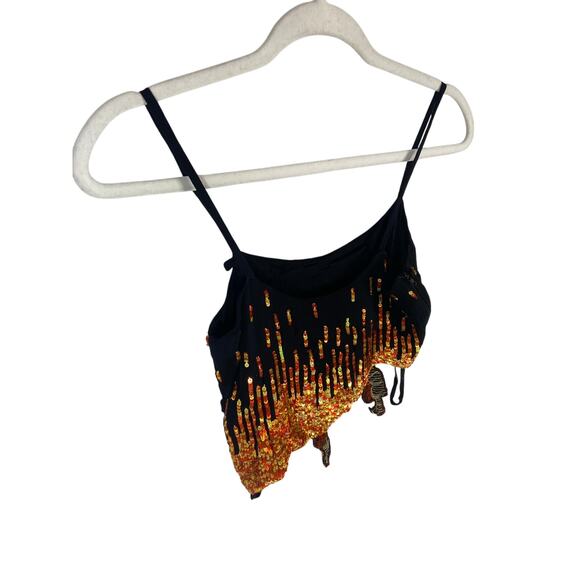 Giuseppe di Morabito Sequin Fire Flames Crop Top Party Edgy Made in Italy Sz 2 - Picture 9 of 9